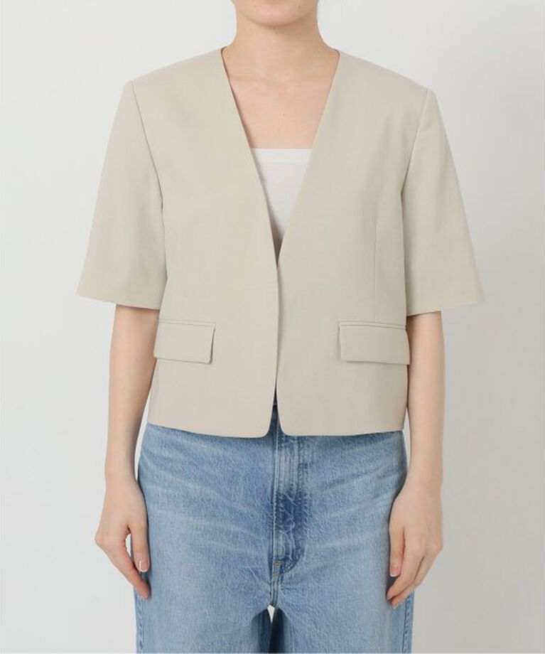Spick and Span「ハーフスリーブノーカラージャケット」|その他|