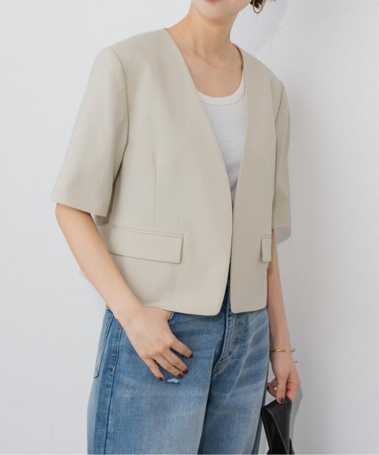 Spick and Span「ハーフスリーブノーカラージャケット」|その他|