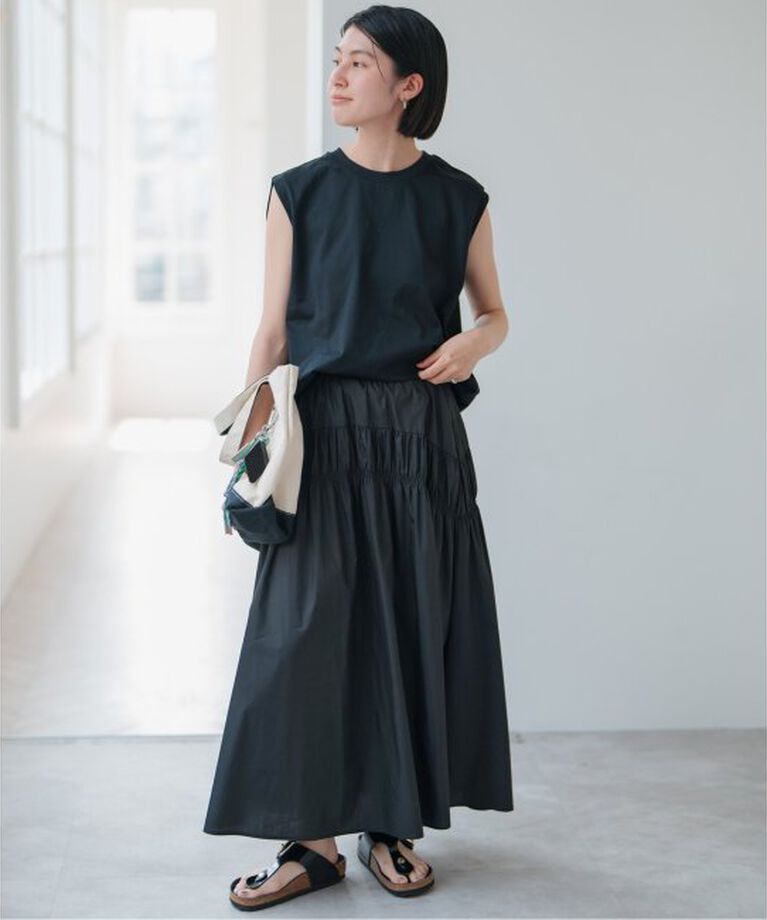 Spick and Span「コットンナイロンギャザースカート」|スカート|