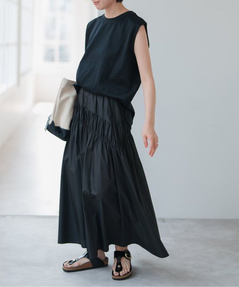 Spick and Span「コットンナイロンギャザースカート」|スカート|