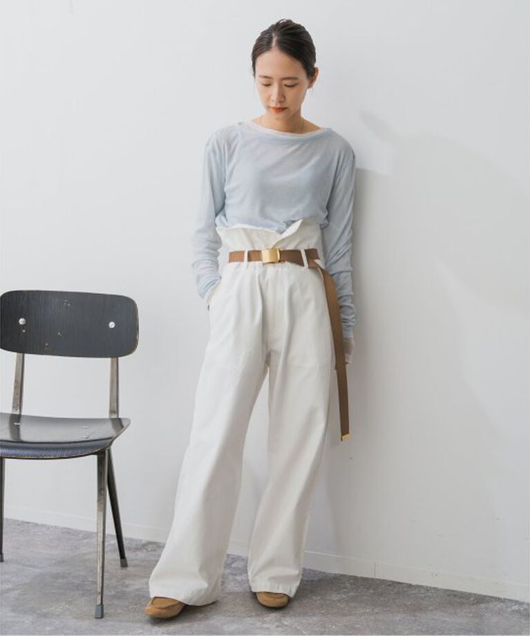 Spick and Span「《追加》Higuchi*S2WAYハイウエストパンツ」|チノ|