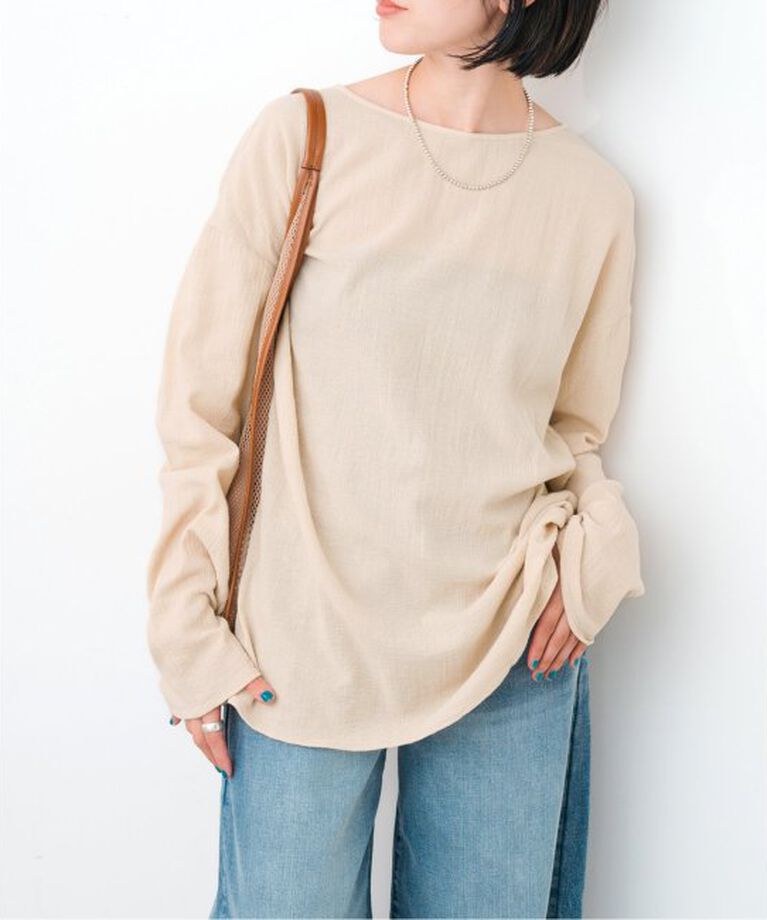 Spick and Span「コットンクレープルーズプルオーバー」|シャツ・ブラウス|ベージュ