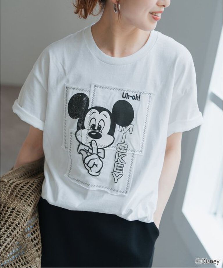 Spick and Span「《予約》WIFFLE / ウィッフル 別注パッチワークMICKY Tee」|Tシャツ・カットソー|