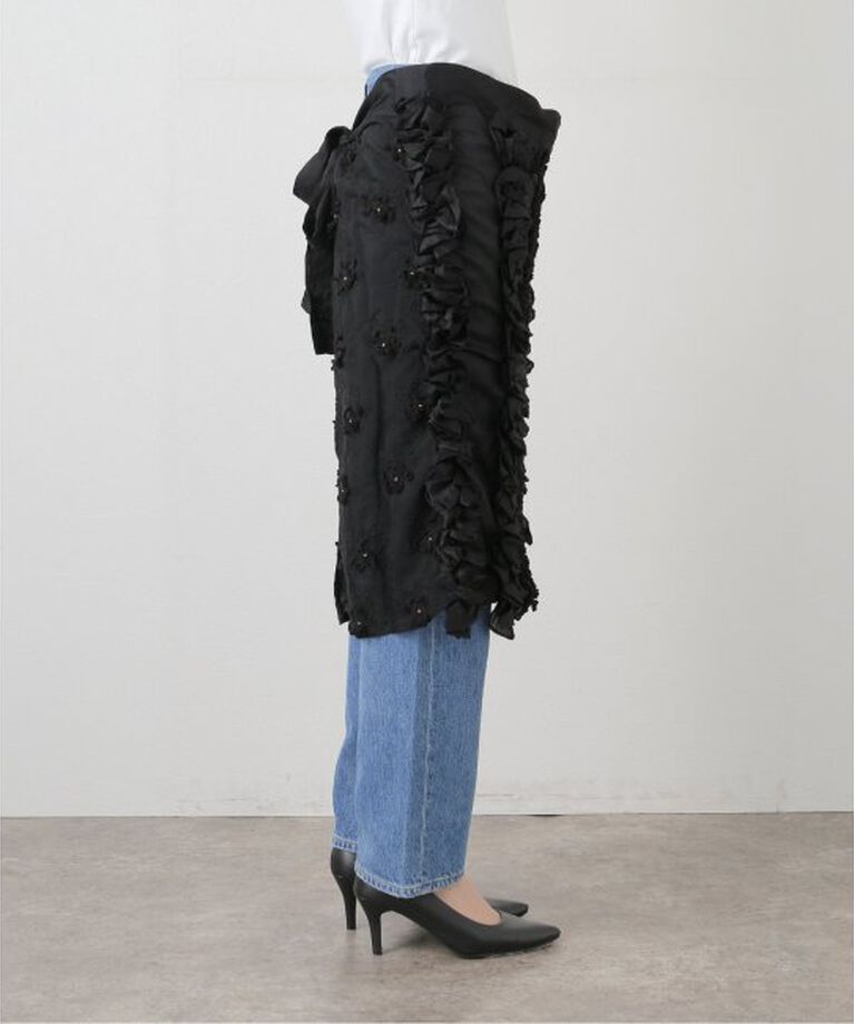 Spick and Span「crinkle crinkle crinkle Frill rayon shantung apron skirt」|スカート|