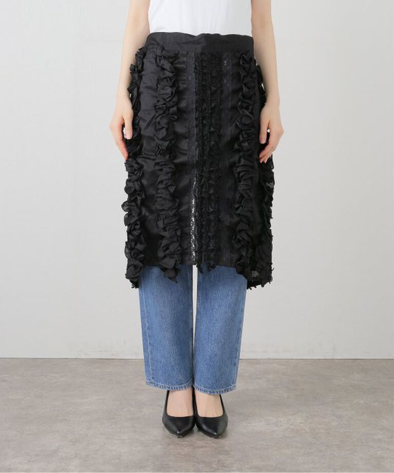 Spick and Span「crinkle crinkle crinkle Frill rayon shantung apron skirt」|スカート|