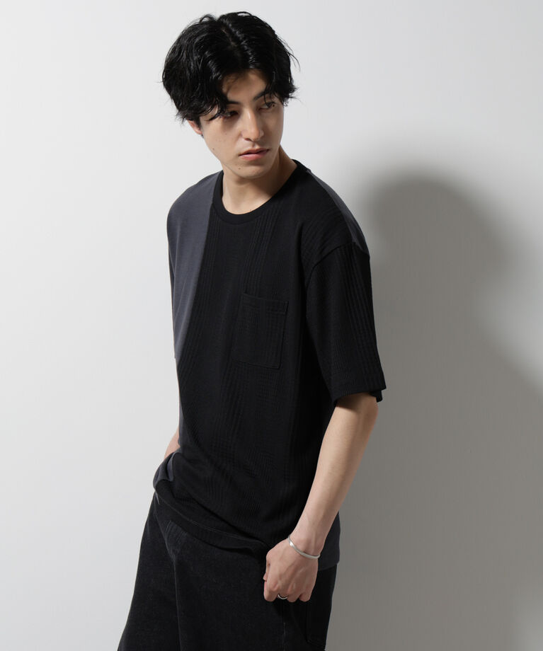 nano･universe「リンクスカノコ コンビTシャツ 半袖」|Tシャツ・カットソー|