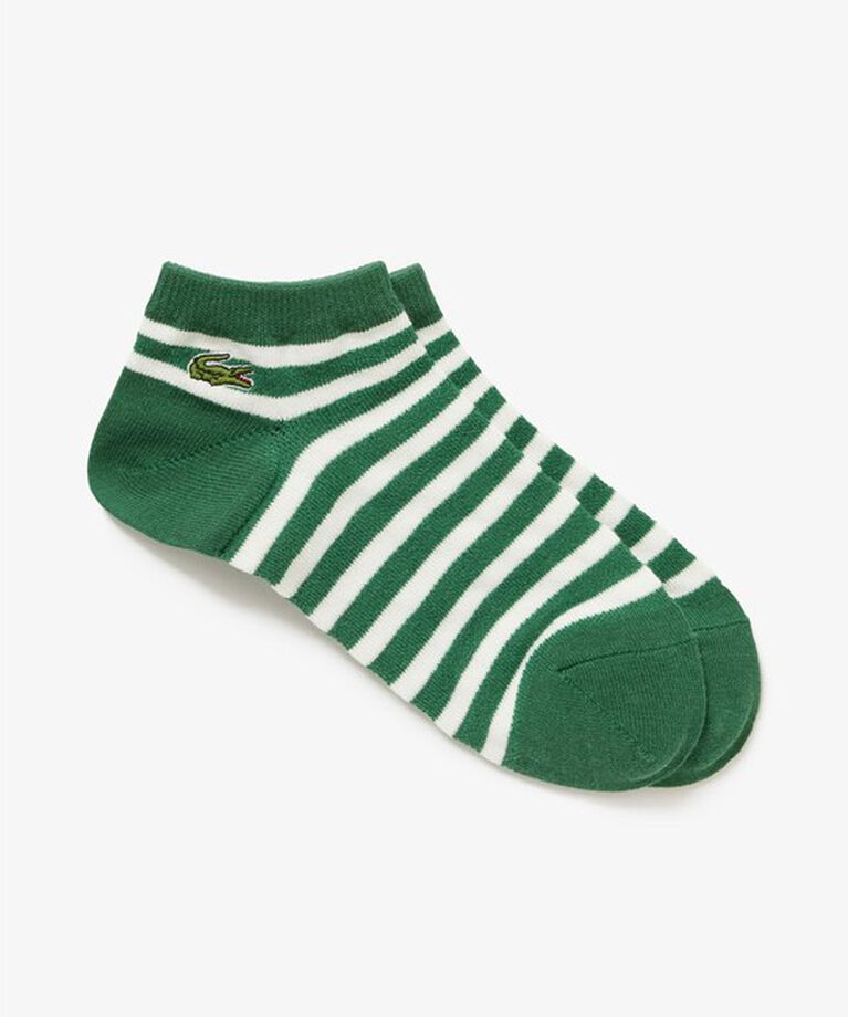 LACOSTE「鹿の子地ボーダースニーカーソックス(25cm-27cm)」|ソックス|