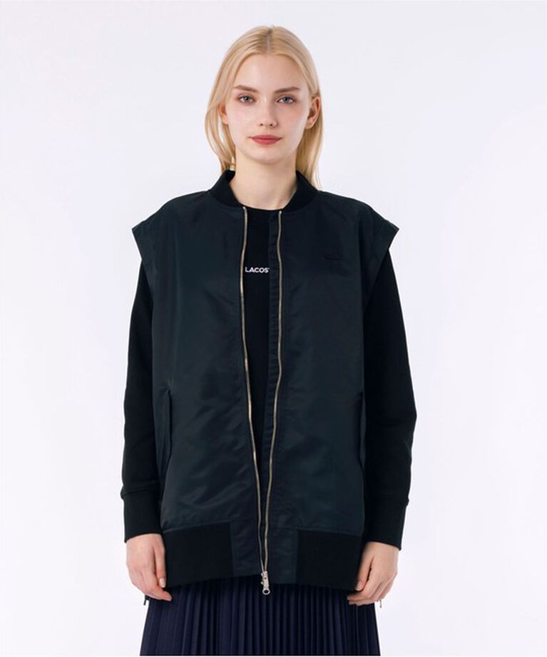 LACOSTE「2WAY 撥水 デタッチャブルスリーブボンバージャケット / ボリュームスリーブMAー1ブルゾン」|ブルゾン・スタジャン|