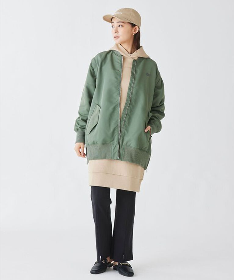 LACOSTE「2WAY 撥水 デタッチャブルスリーブボンバージャケット / ボリュームスリーブMAー1ブルゾン」|ブルゾン・スタジャン|