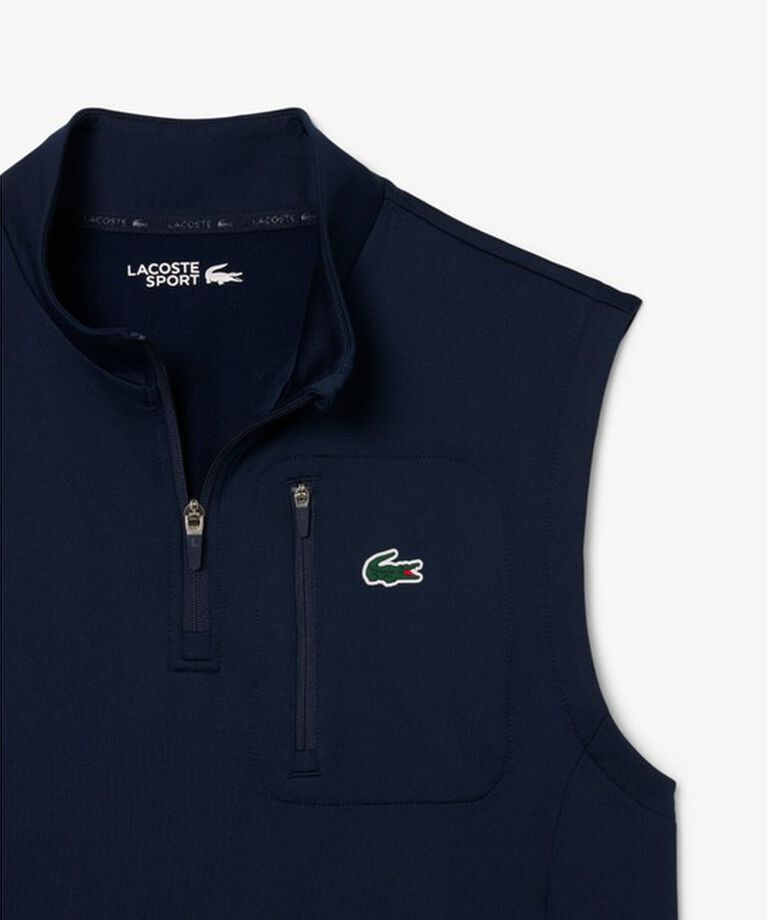 LACOSTE「ウルトラドライハーフジップゴルフベスト」|ベスト・ジレ|