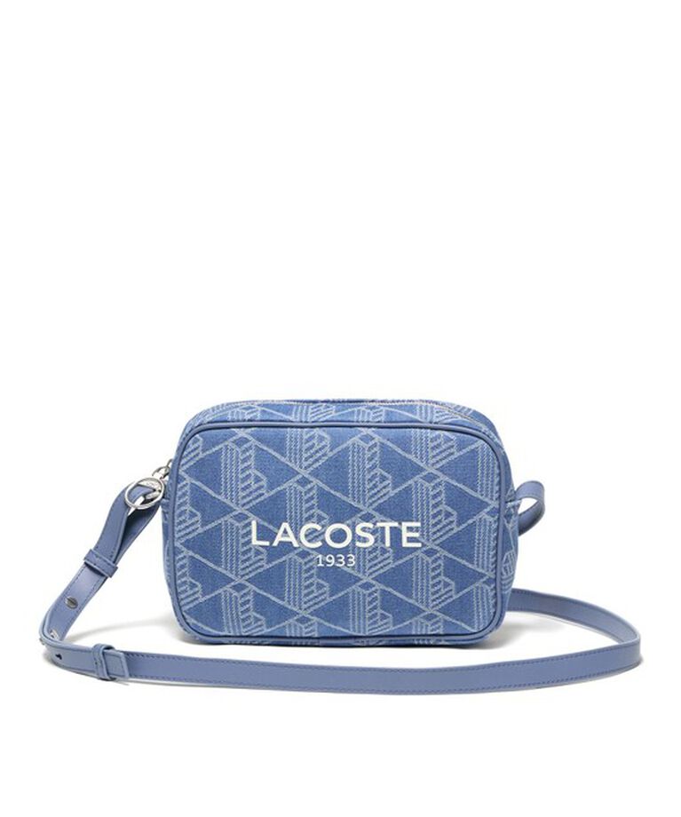 LACOSTE「ヘリテージジャカード モノグラムデニムミニショルダーポーチ」|ショルダー・メッセンジャー|ブルー