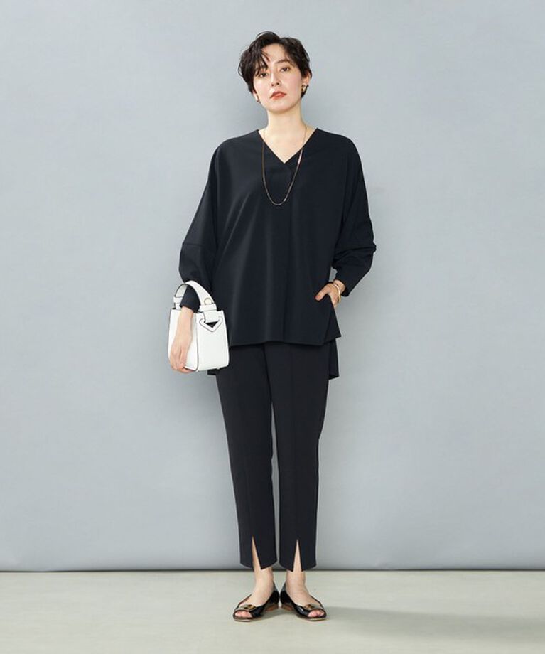NOLLEY'S「《セットアップ対応》ウォッシャブルカットジョーゼットスリットパンツ」|その他|