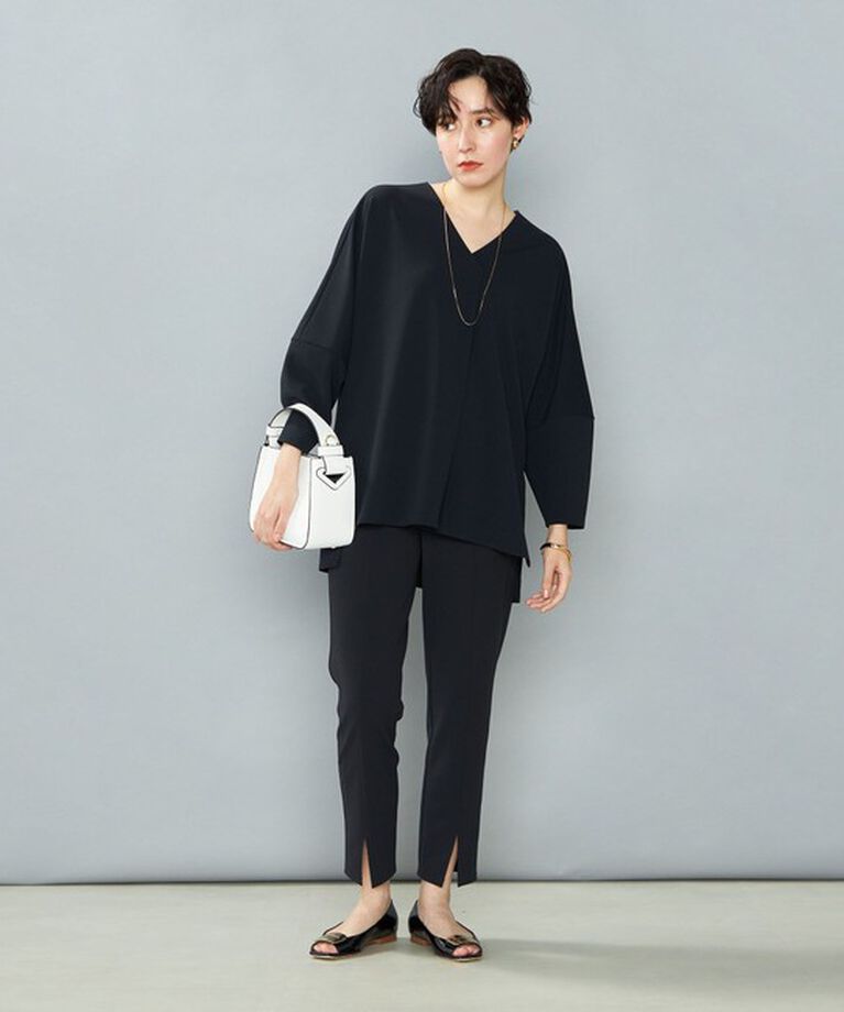 NOLLEY'S「《セットアップ対応》ウォッシャブルカットジョーゼットスリットパンツ」|その他|