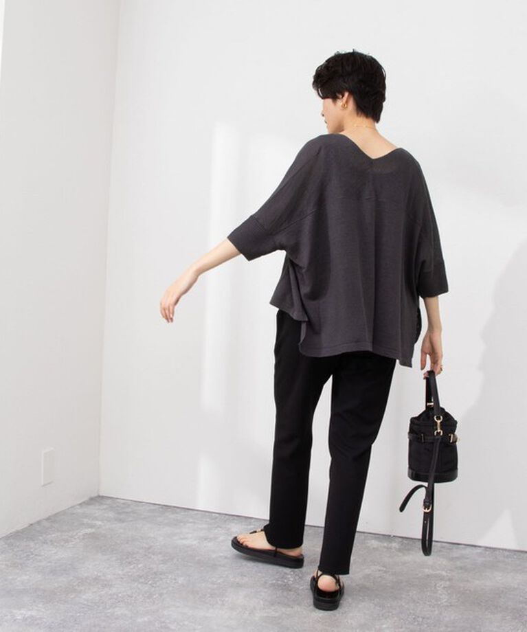 NOLLEY'S「《セットアップ対応》ウォッシャブルカットジョーゼットスリットパンツ」|その他|