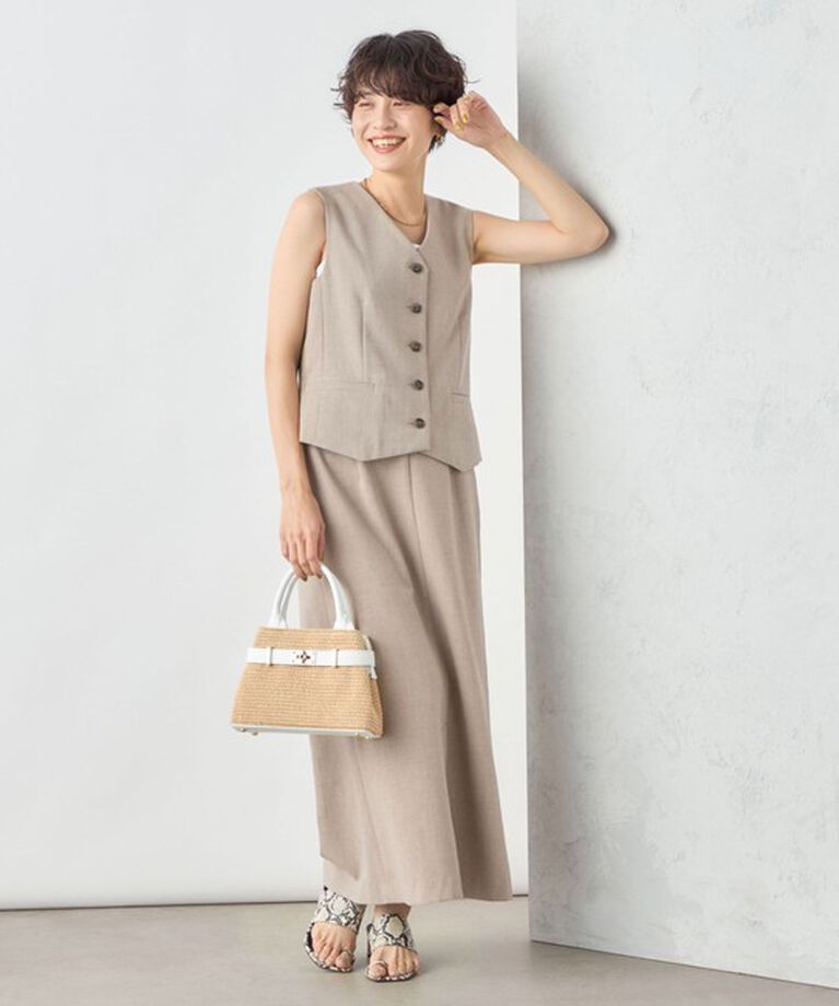 NOLLEY'S sophi「《セットアップ対応》ウォッシャブル麻調合繊ロングスカート」|スカート|