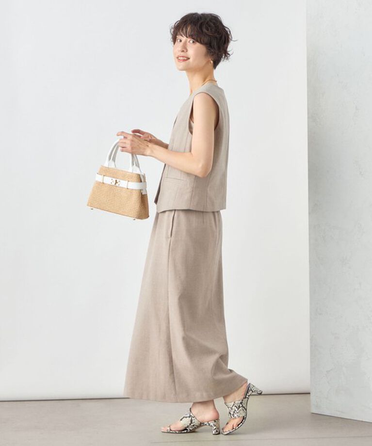 NOLLEY'S sophi「《セットアップ対応》ウォッシャブル麻調合繊ロングスカート」|スカート|