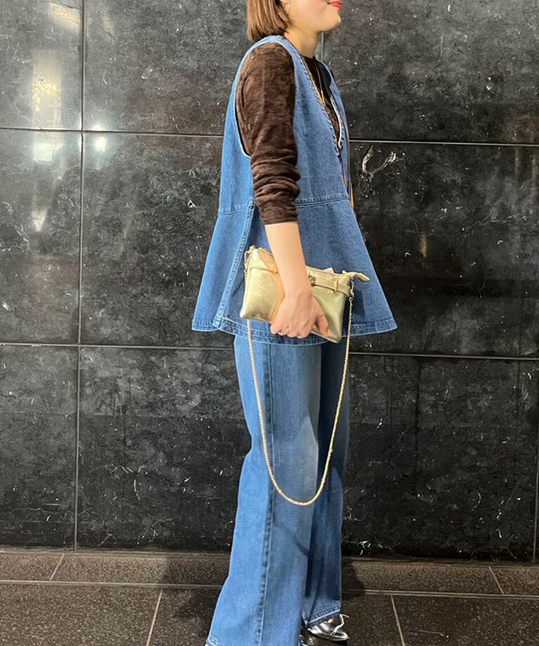 Rie Miller「【RM denim】ペプラムジレデニムブラウス」|シャツ・ブラウス|