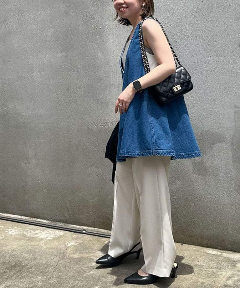Rie Miller「【RM denim】ペプラムジレデニムブラウス」|シャツ・ブラウス|