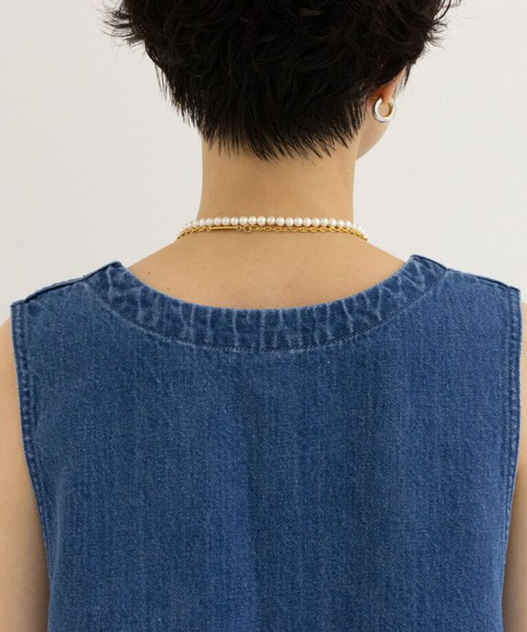 Rie Miller「【RM denim】ペプラムジレデニムブラウス」|シャツ・ブラウス|