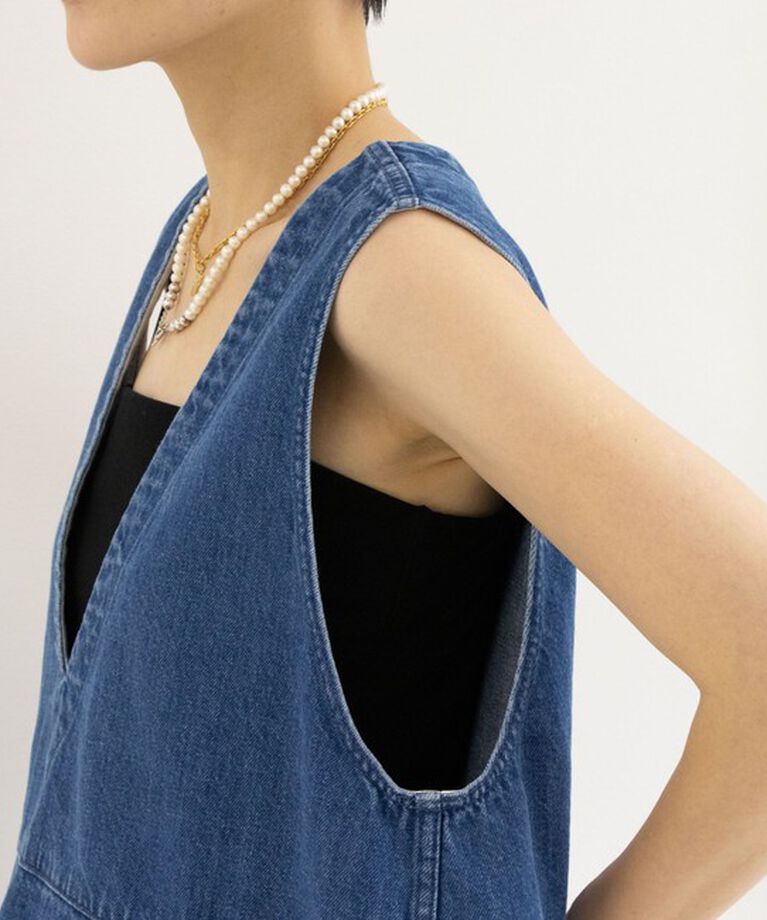 Rie Miller「【RM denim】ペプラムジレデニムブラウス」|シャツ・ブラウス|