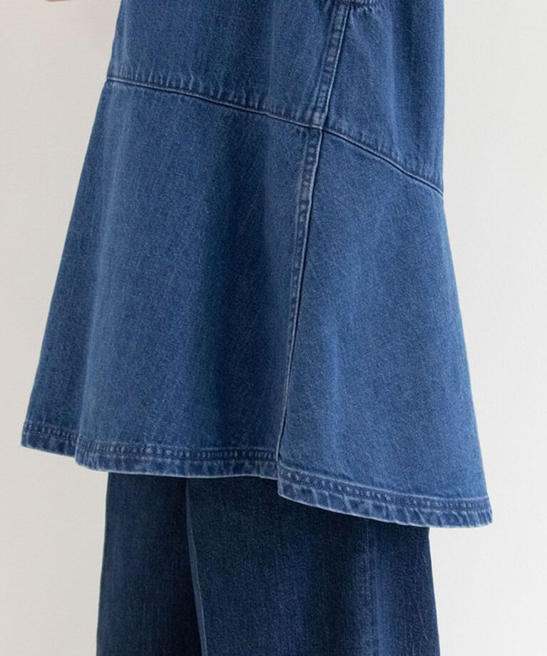 Rie Miller「【RM denim】ペプラムジレデニムブラウス」|シャツ・ブラウス|