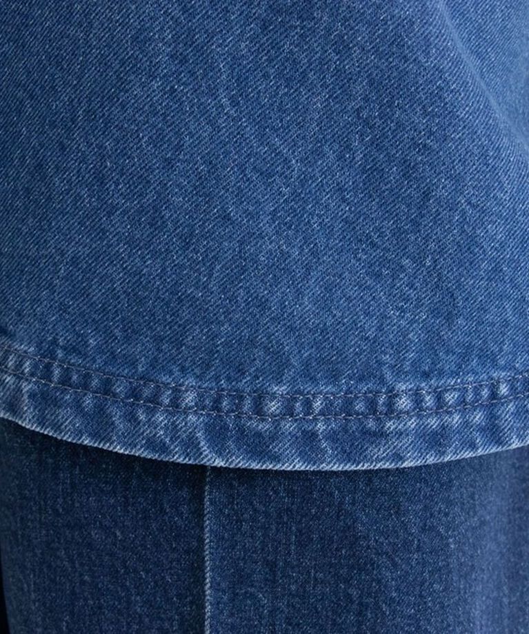 Rie Miller「【RM denim】ペプラムジレデニムブラウス」|シャツ・ブラウス|