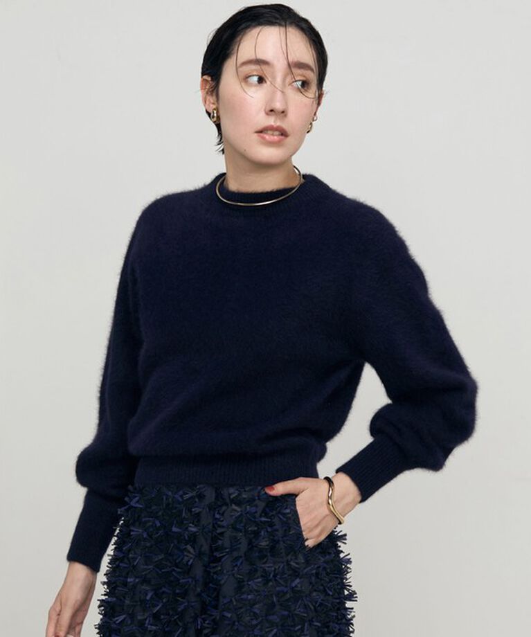 NOLLEY'S「ヘアリーモックネックプルオーバーニット」|ニット・セーター|