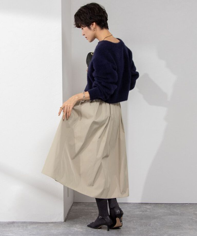 NOLLEY'S「《手洗い可能》《アンサンブル対応》プレミアムヘアリークロップドクルーネックカーディガン」|カーディガン|