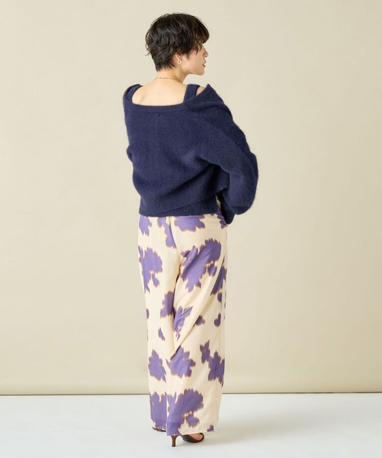 NOLLEY'S「《手洗い可能》《アンサンブル対応》プレミアムヘアリークロップドクルーネックカーディガン」|カーディガン|