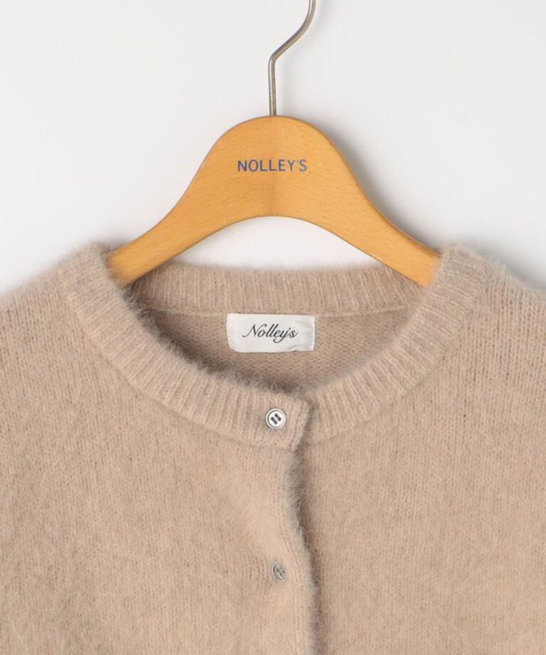 NOLLEY'S「《手洗い可能》《アンサンブル対応》プレミアムヘアリークロップドクルーネックカーディガン」|カーディガン|