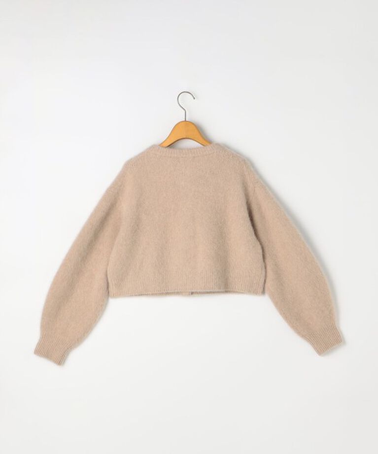 NOLLEY'S「《手洗い可能》《アンサンブル対応》プレミアムヘアリークロップドクルーネックカーディガン」|カーディガン|