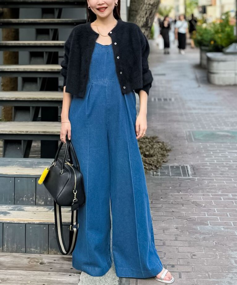 NOLLEY'S「《手洗い可能》《アンサンブル対応》プレミアムヘアリークロップドクルーネックカーディガン」|カーディガン|