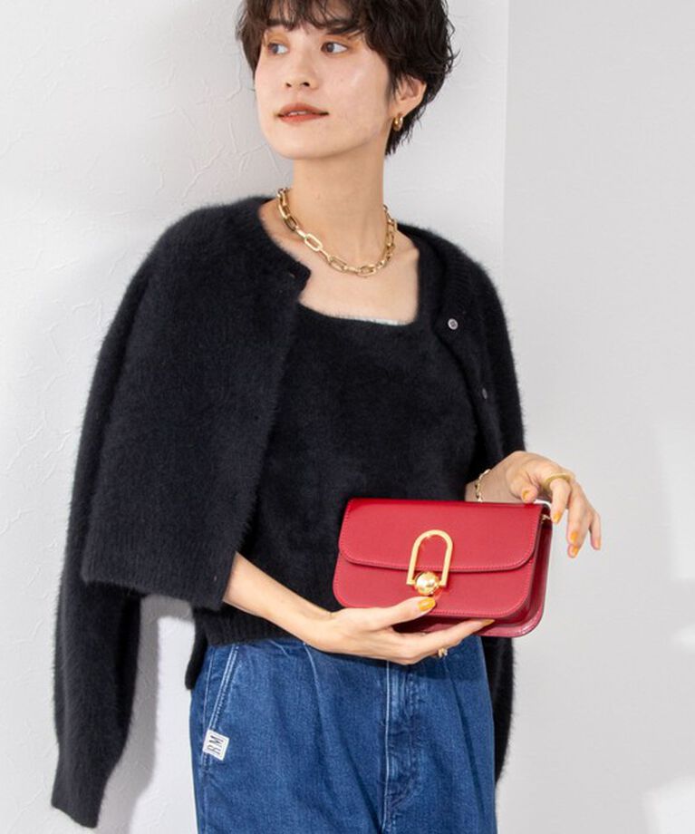 NOLLEY'S「《手洗い可能》《アンサンブル対応》プレミアムヘアリークロップドクルーネックカーディガン」|カーディガン|