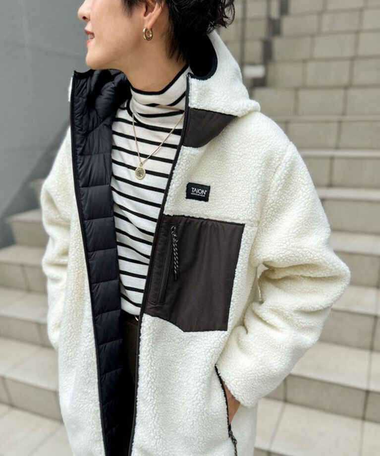 NOLLEY'S「◇【WEB限定】【TAION/タイオン】別注ボア×ダウンフードコート(リバーシブル) 24AW」|ダウン|