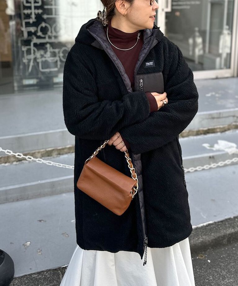 NOLLEY'S「◇【WEB限定】【TAION/タイオン】別注ボア×ダウンフードコート(リバーシブル) 24AW」|ダウン|ブラック系その他3