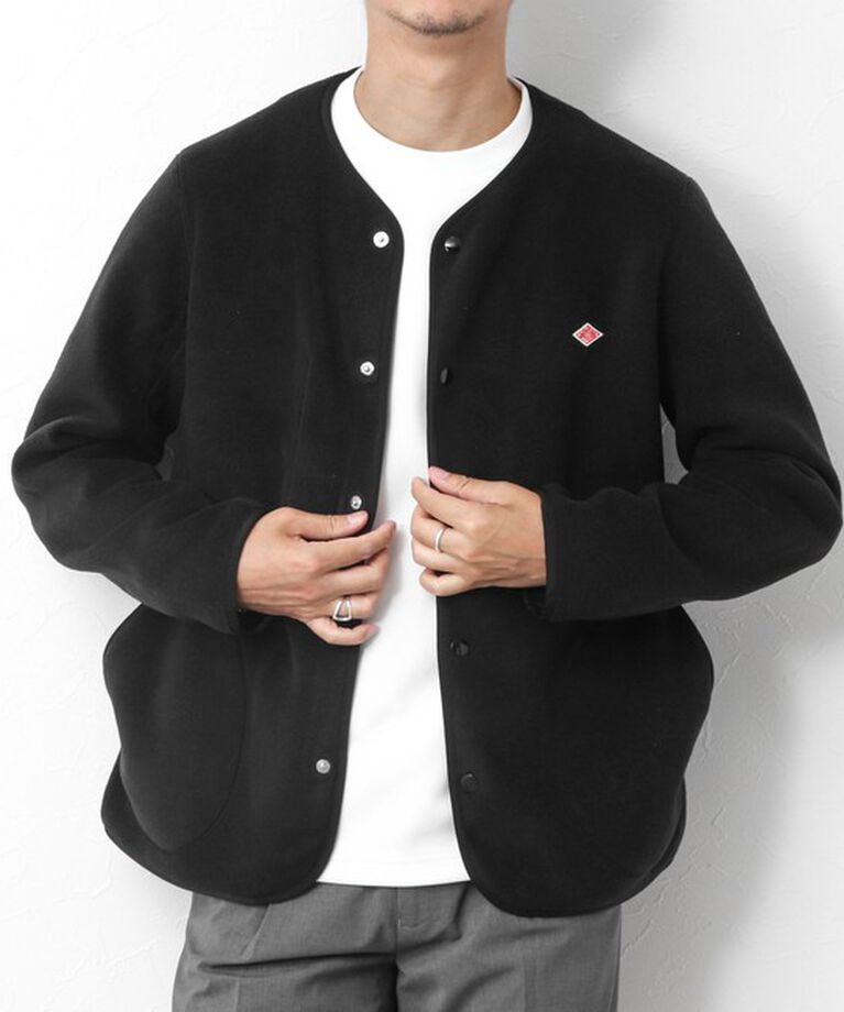 NOLLEY'S goodman「【DANTON/ダントン】フリースカラーレスジャケット 24AW」|ブルゾン・スタジャン|ブラック