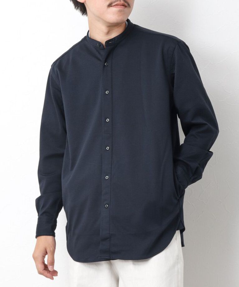 NOLLEY'S goodman「ハイゲージ イージーバンドカラーシャツ 24AW」|シャツ・ブラウス|ネイビー