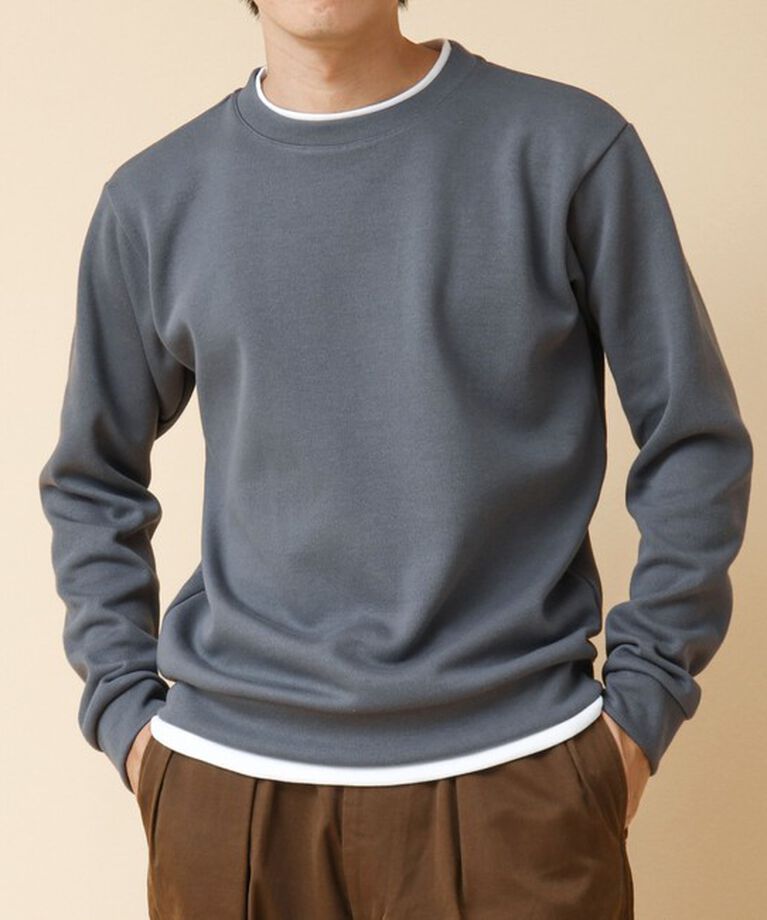 NOLLEY'S goodman「リブダンボール クルーネックプルオーバー 24AW」|Tシャツ・カットソー|グレイッシュブルー