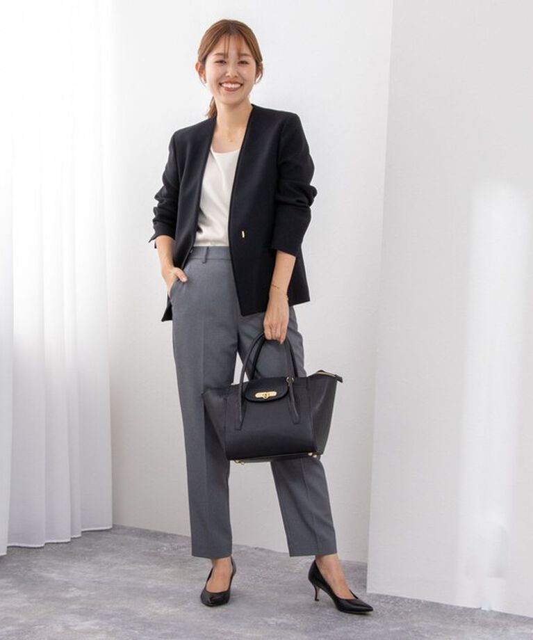 NOLLEY'S sophi「《セットアップ対応》ウォッシャブルダブルクロスノーカラージャケット」|ノーカラージャケット|