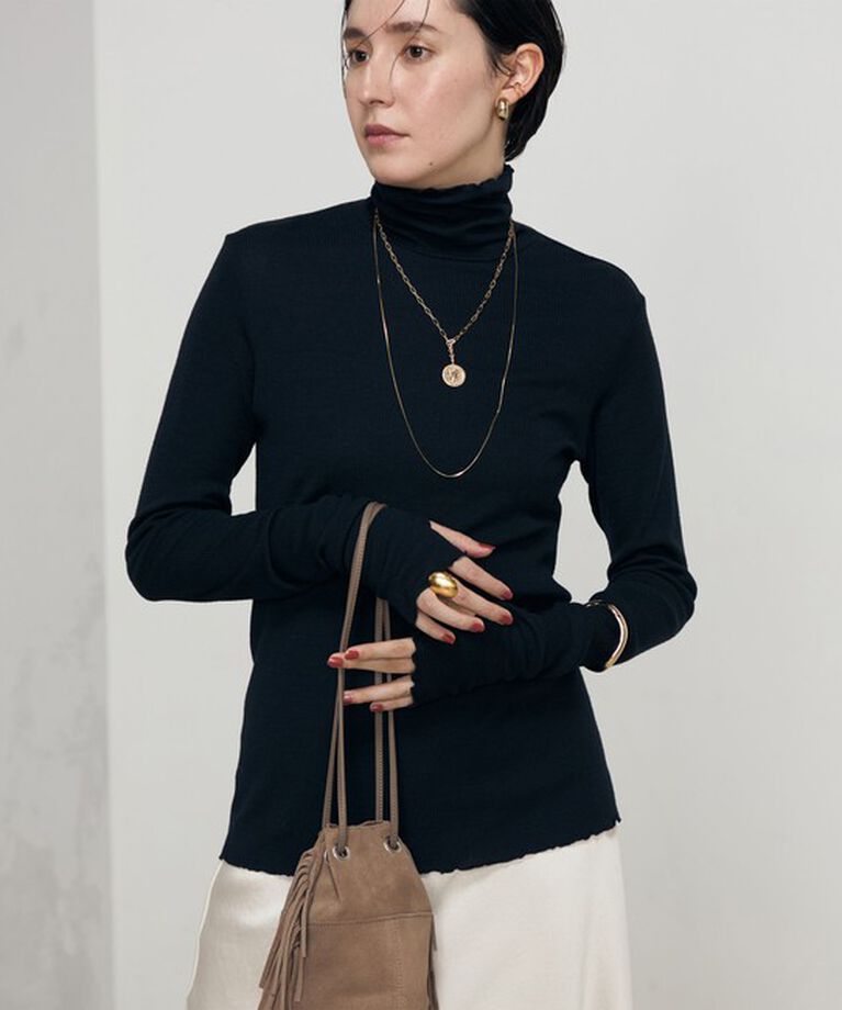 NOLLEY'S「MY STANDARDウォッシャブルリブタートル 24AW」|Tシャツ・カットソー|