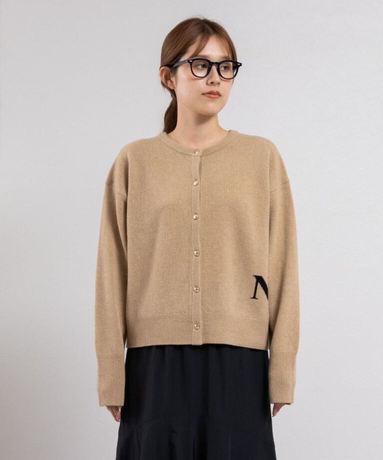 NOLLEY'S「ロゴインターシャ2WAYクルーネックカーディガン 24AW」|カーディガン|
