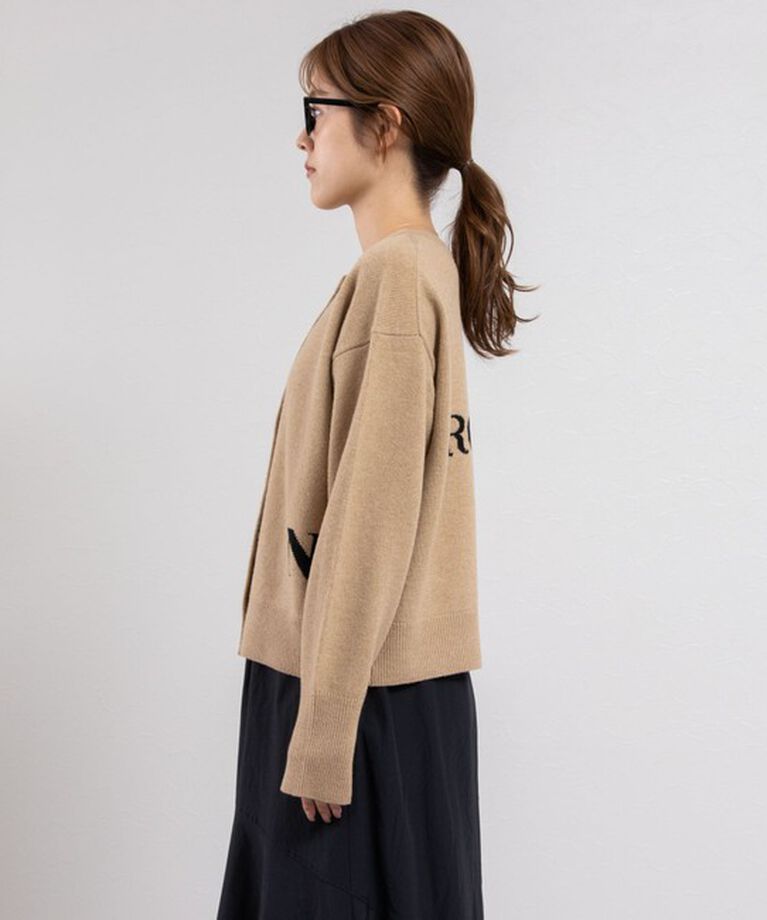 NOLLEY'S「ロゴインターシャ2WAYクルーネックカーディガン 24AW」|カーディガン|
