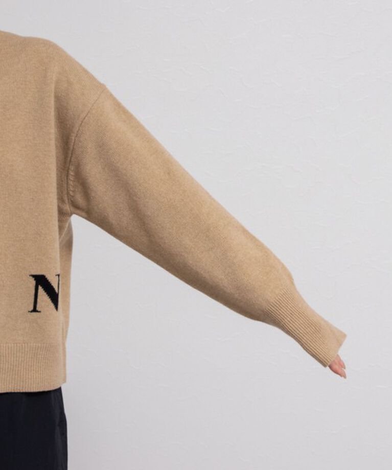 NOLLEY'S「ロゴインターシャ2WAYクルーネックカーディガン 24AW」|カーディガン|
