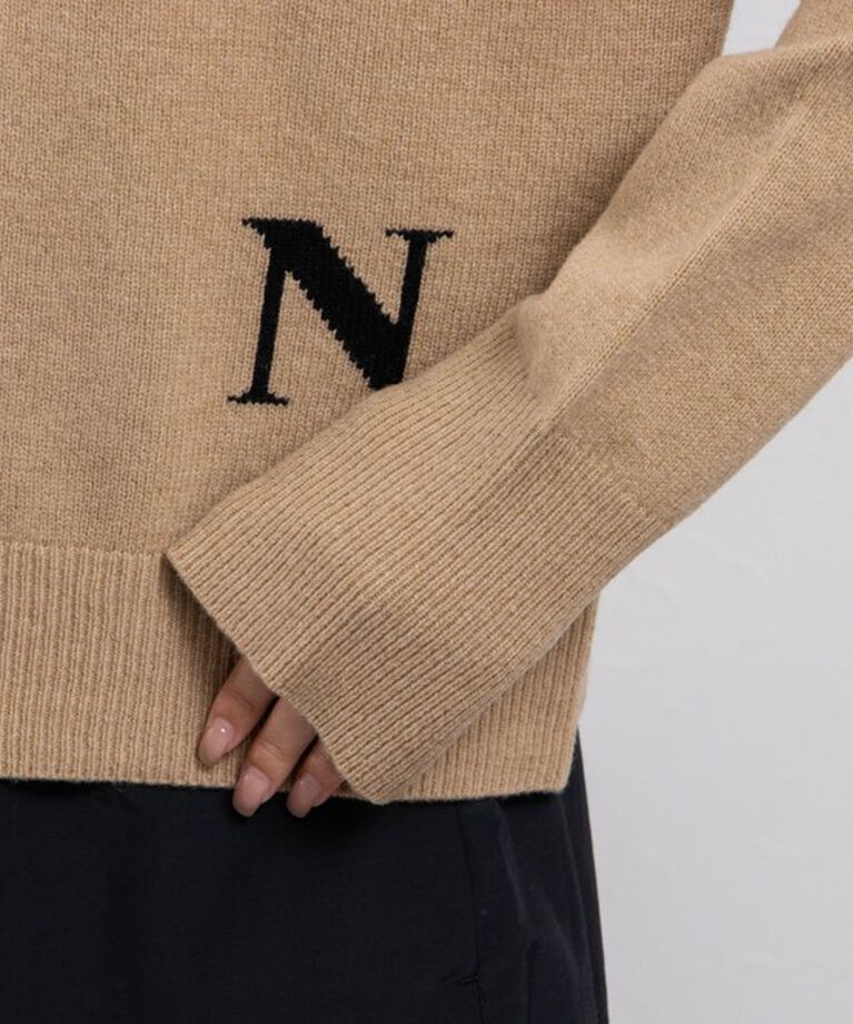 NOLLEY'S「ロゴインターシャ2WAYクルーネックカーディガン 24AW」|カーディガン|
