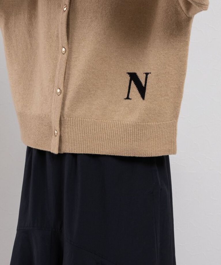 NOLLEY'S「ロゴインターシャ2WAYクルーネックカーディガン 24AW」|カーディガン|