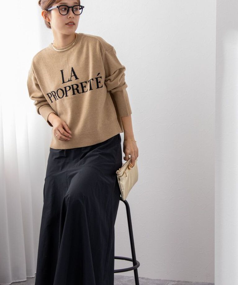 NOLLEY'S「ロゴインターシャ2WAYクルーネックカーディガン 24AW」|カーディガン|
