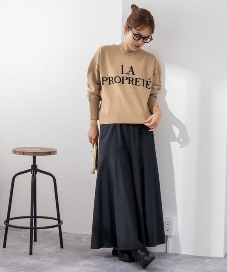 NOLLEY'S「ロゴインターシャ2WAYクルーネックカーディガン 24AW」|カーディガン|
