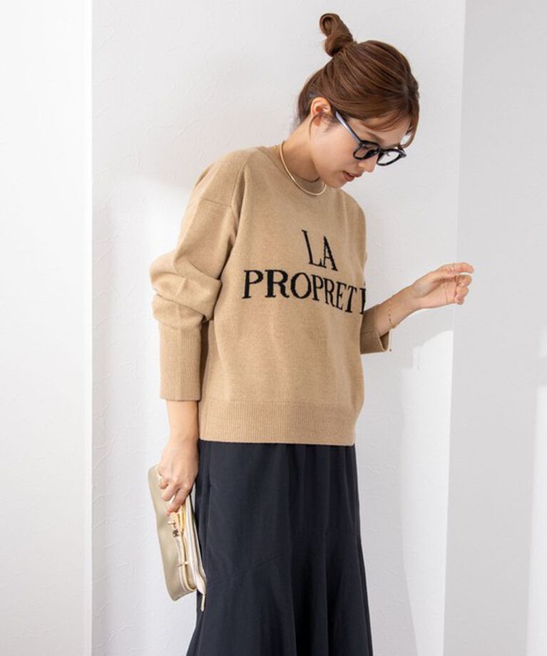 NOLLEY'S「ロゴインターシャ2WAYクルーネックカーディガン 24AW」|カーディガン|