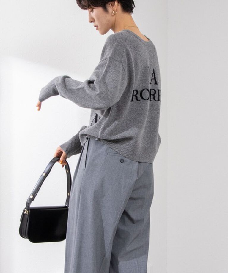 NOLLEY'S「ロゴインターシャ2WAYクルーネックカーディガン 24AW」|カーディガン|