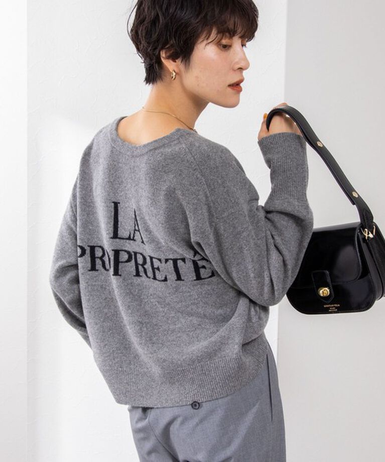 NOLLEY'S「ロゴインターシャ2WAYクルーネックカーディガン 24AW」|カーディガン|